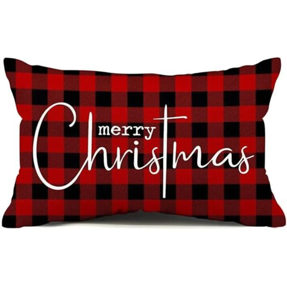 Christmas Pillow Covers Merry Christmas Throw Pillow Decorative Christmas Red